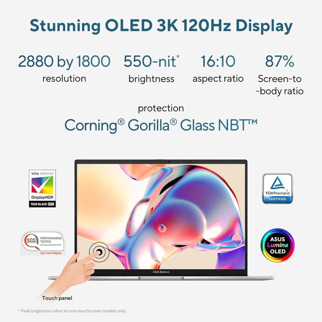 ASUS Zenbook 14 OLED UX3405MA-PZ961WS Laptop Display Specs