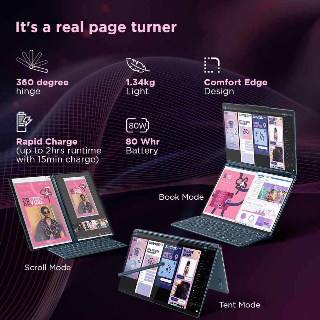 Lenovo Yoga Book 9 83FF0034IN Dual Screen Laptop design