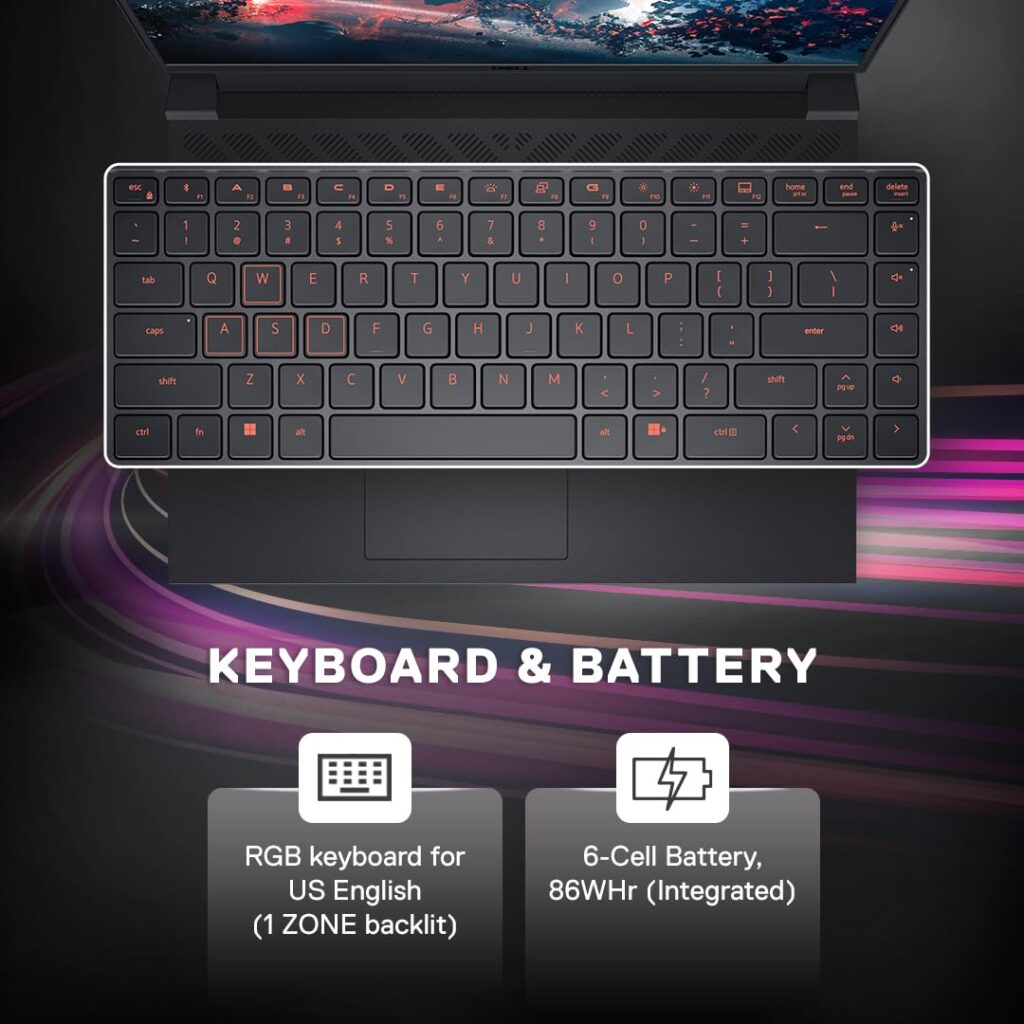 Dell G16 7630 Gaming Laptop  Keyboard and Battery specs